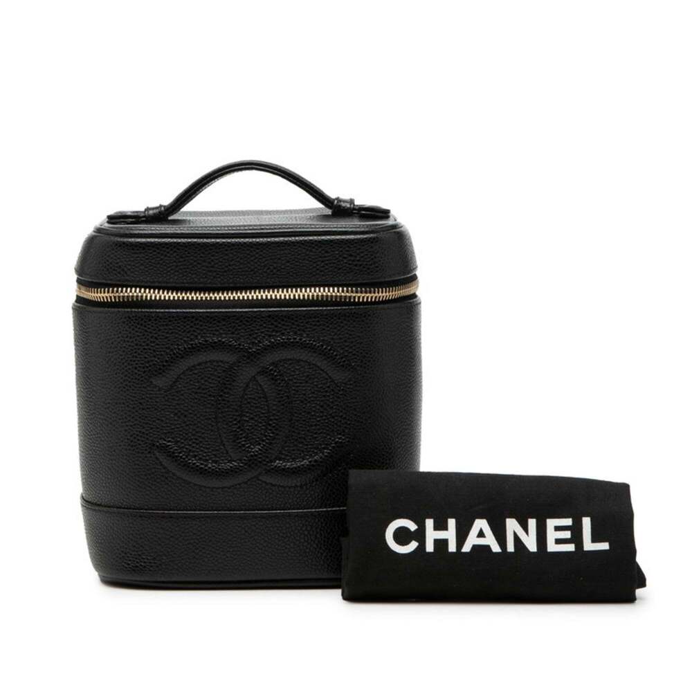 CHANEL Black Caviar Leather Logo Vanity Bag - Picture 7 of 7